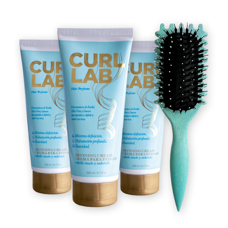 Curl-cep Pack Cepillo + 3 Cremas para peinar Curl lab - Image 1
